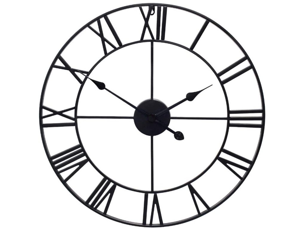 Rímske retro vintage podkrovné nástenné hodiny 3d 60cm