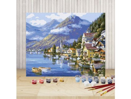 0059688 malovani podle cisel hallstatt vypnute platno na ram