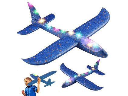 47cm polystyrénové lietadlo svietiace led klzák šípky veľký