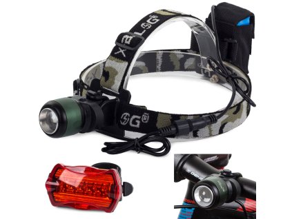 Bailong cyklistická hlavová baterka cree xml t6 zoom