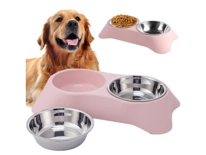 Dvojitá kovová miska pre psov a mačky 2 misky