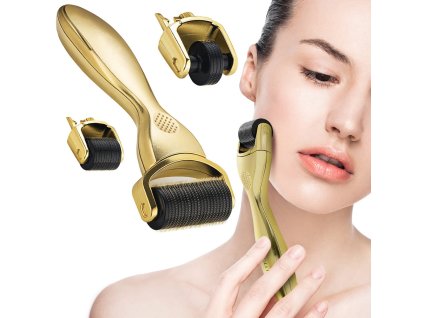 Ihlový masážny valček na tvár 3v1