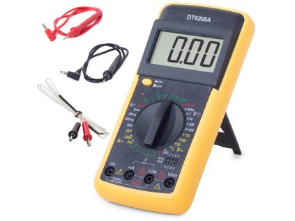 LCD multimeter s teplotnou sondou dt9208a