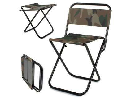 Rybárske turistické kreslo skladacie moro ryby