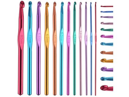 Sada háčkov na háčkovanie 12 kusov na háčkovanie 2 - 8 mm sada