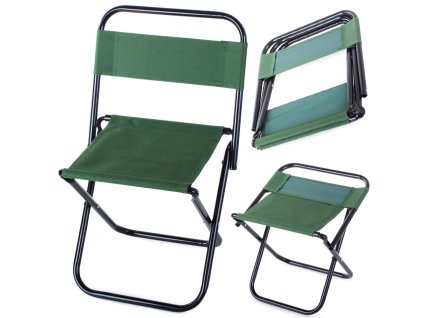 Skladacia turistická stolička s operadlom