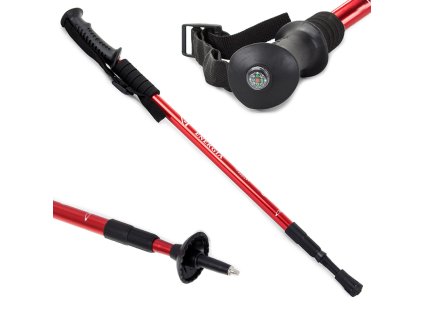Teleskopické palice na nordic walking červené