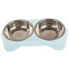 Dvojitá kovová miska pre psov a mačky 350 ml x 2