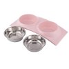 Dvojitá miska pre psa mačku kovová 2ks 0,4l