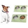 Dvojitá miska pre psy a mačky kovová miska s podstavcom