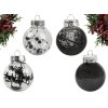 Vianočný stromček ozdoby 6cm sada 24ks Vianočná čierna