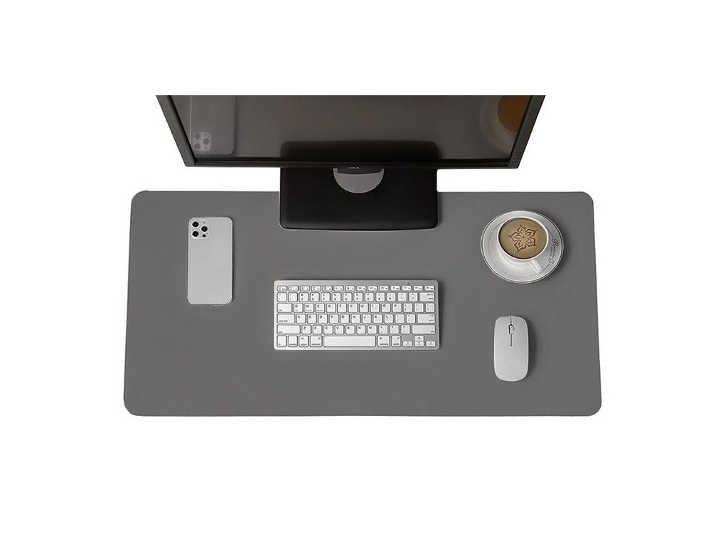Podložka pod klávesnici a myš 90 x 45 cm šedá