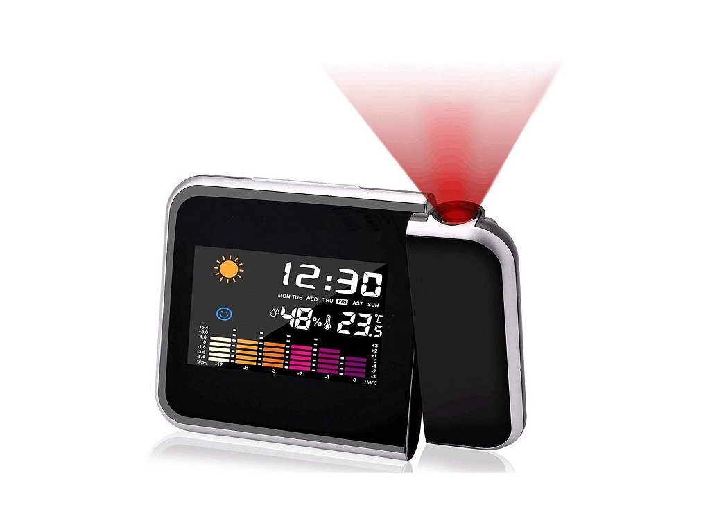 Promítací LCD hodiny s meteostanicí