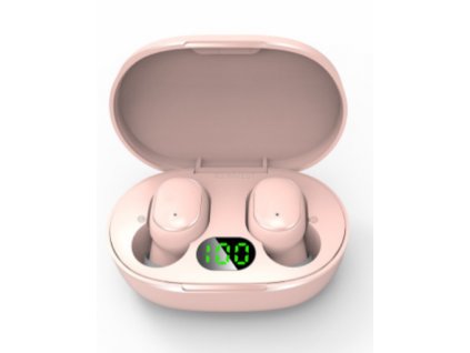 Bezdrátová sluchátka E6S s bluetooth 5.0 a dobíjecím pouzdrem RŮŽOVÁ