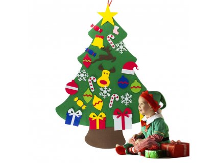 Nástěnný vánoční stromeček k ozdobení FELTPINETREE