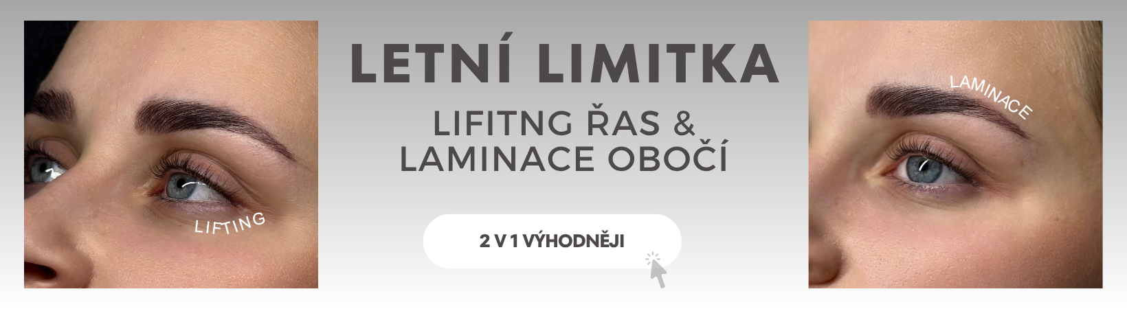 Laminace obočí a lifting řas za zvýhodněnou cenu 2v1 | dermalogica brno | za výlohou