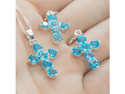 Silver Set Blue Cross