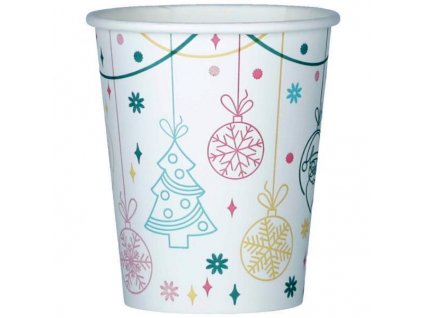 Pohár papierový Vianočný 280 ml, M O-80 mm, 50 ks