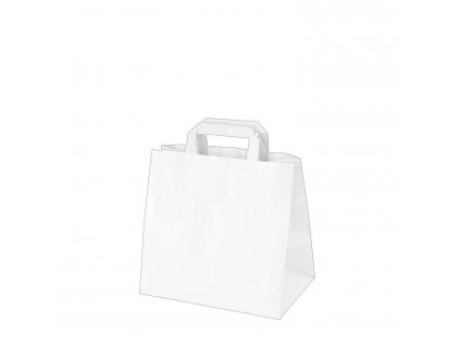 Papierové tašky 26+17x25 cm biela, 50 ks