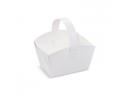 svatebni kosicek pap s ouskem bily 10x8x6 cm