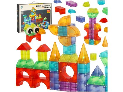 Magnetická 3D LED svítící stavebnice, 134ks