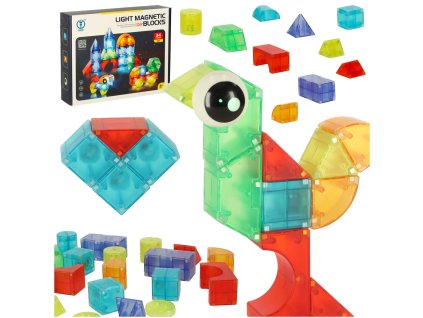 Magnetická 3D LED svítící stavebnice, 32ks