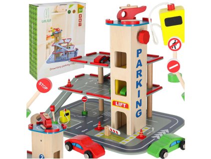LULILO wooden car park BENINO double decker urban garage 177204