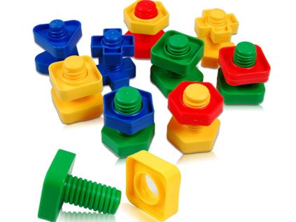 Montessori stavební vzdělávací bloky - šrouby 30 ks