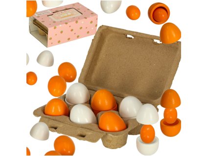 Wooden eggs for play removable yolks 169103