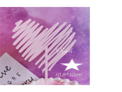 Dortový zápich – srdce ruzovy