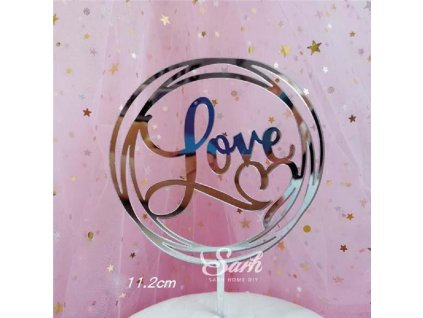 Dortový zápich – love stříbrný