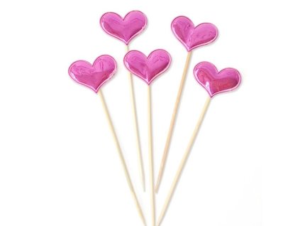 Dortový zápich – srdce tmavě růžová