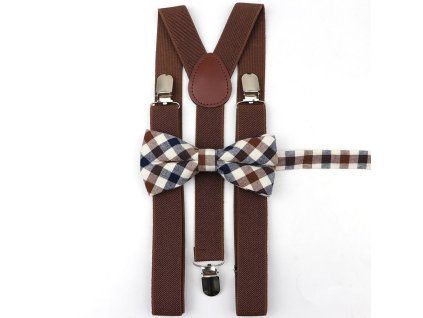 Unisex set – kšandy s látkovým motýlkem 🎀