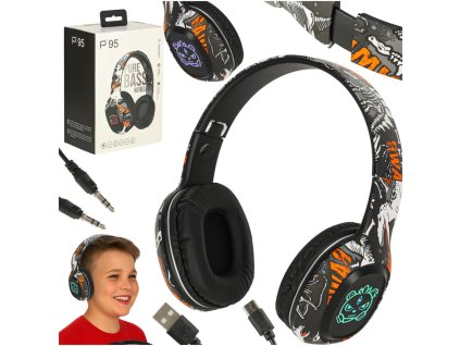 Sluchawki bezprzewodowe nauszne Bluetooth Gaming Sport czarne 174141