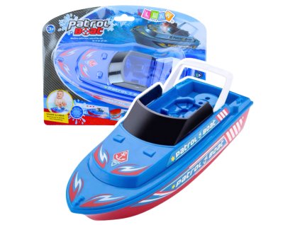 eng pl Battery Operated Patrol Boat Bath Toy with Lights and Sounds Blue 24810 1
