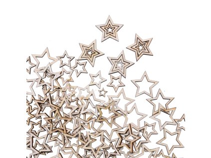 Dřevěný výřez hvězdičky (1cm) 100ks