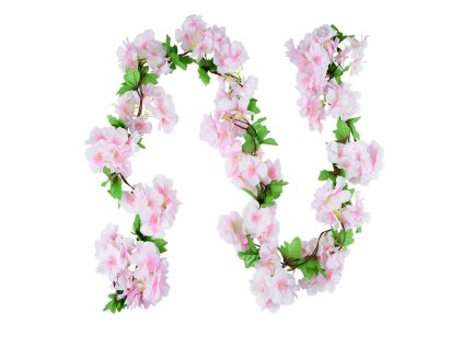 Umělá girlanda světle růžová  - 230 cm