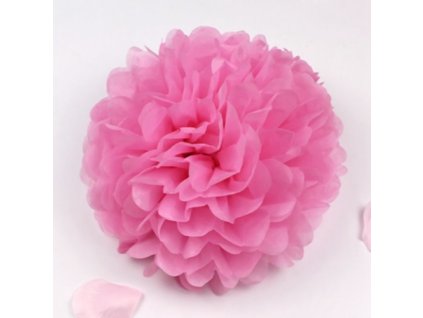 Dekorační závěsné pom pomy růžový (25 cm)