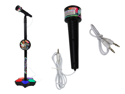 eng pl Microphone with Stand for Kids Karaoke Adjustable Lights Black 17573 2