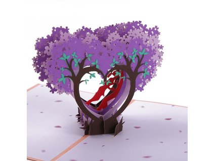 3D přání ( Fialová Sakura )