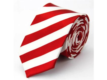 Hedvábná kravata bílo červená