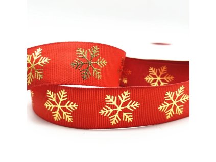 Stuha s potiskem (červená se zlatými hvězdami 4,5m)