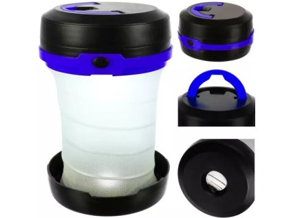 Skládací turistická lampa 2v1 - modrá