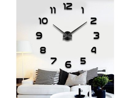 Nástěnné hodiny velké 80-120cm černé 12 číslic