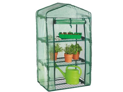 Balkonový zahradní skleník se třemi policemi 69x49x125cm