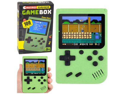 Retro kapesní herní konzole – 108 her, zelená