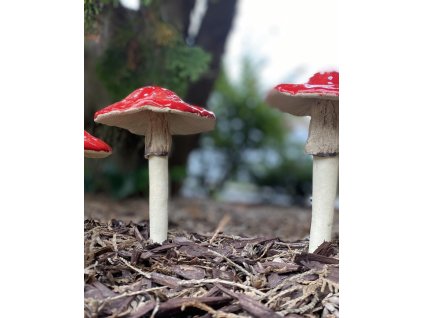 Keramická muchomůrka zápich 15 cm