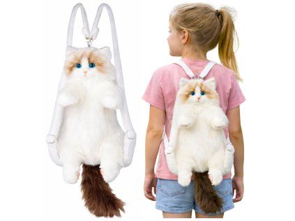 Plyšový batoh kočka – realistická 50cm