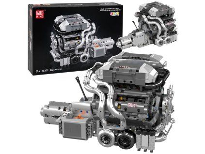 Technická stavebnice V8 motor s převodovkou – 2024 dílků