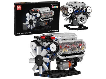 eng pl Construction Blocks V8 Engine Mechanical Model Moving Pistons 552 pcs 31225 1